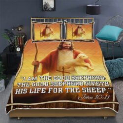 Jesus The Good Shepherd Quilt Bedding Set Geembi™