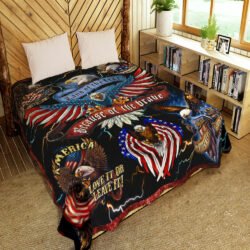 American Eagle. Land Of The Free Because Of The Brave Quilt Blanket Geembi™