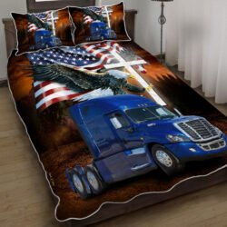 Jesus American Eagle Trucker - Blue Truck Quilt Bedding Set Geembi™