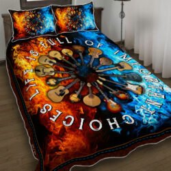 Life is Full of Important Choices. Guitar Lover Quilt Bedding Set Geembi™