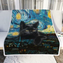 Black Cat Starry Night Sofa Throw Blanket Geembi™