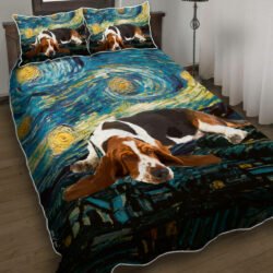 Basset Hound Starry Night Quilt Bedding Set Geembi™