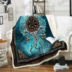 Yggdrasil Tree Of Life With Vegvisir Sofa Throw Blanket Geembi™