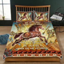 Native Horse, Be Strong Be Brave Be Humble Quilt Bedding Set Geembi™