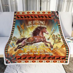 Native Horse, Be Strong Be Brave Be Humble Sofa Throw Blanket Geembi™