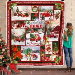 Red Truck All Hearts Come Home For Christmas Sofa Throw Blanket Geembi™
