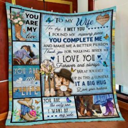To My Wife, You Are My Life, Cowboy And Cow Girl Quilt Blanket Geembi™