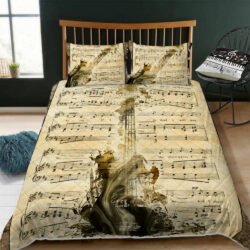 Music Is Life Guitar Is Love Quilt Bedding Set Geembi™