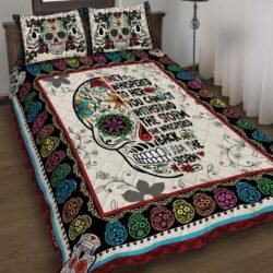 Skull With Flower Geembi™ I Am The Storm Quilt Bed Set