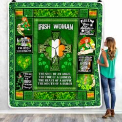 Irish Woman The Soul Of An Angel. St Patrick's Day Sofa Throw Blanket Geembi™