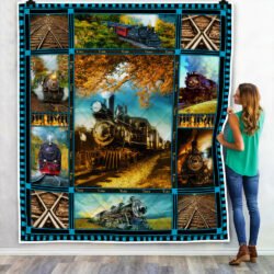 Steam Railroad Trains Quilt Blanket Geembi™