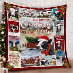 All I Want For Christmas Is A Cow Quilt Blanket Geembi™