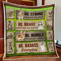 Be Strong When You Are Weak Bunny Rabbit Quilt Blanket Geembi™