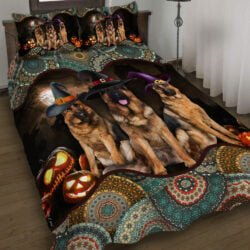 German Shepherd Halloween Pumpkin Quilt Bedding Set Geembi™