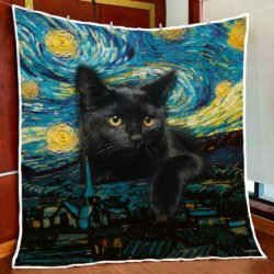 Black Cat Starry Night Quilt Blanket Geembi™