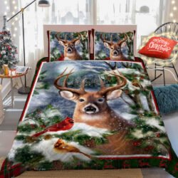 Deer Christmas Quilt Bedding Set Geembi™