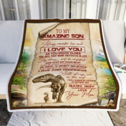 To My Amazing Son. Dinosaur T-rex Sofa Throw Blanket Geembi™