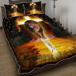 Jesus Is Alive, The Lion And The Lamb Quilt Bedding Set Geembi™