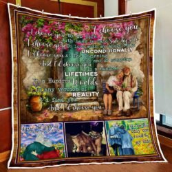 I Choose You To Do Life. Husband And Wife Old Couple Quilt Blanket Geembi™