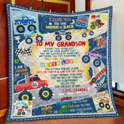 To My Grandson. Monster Truck Quilt Blanket Geembi™