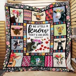 Psalm 46:10 - Floral Cow Quilt DH500 Geembi™
