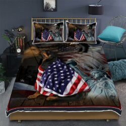 Rottweiler American Patriot Quilt Bedding Set Geembi™