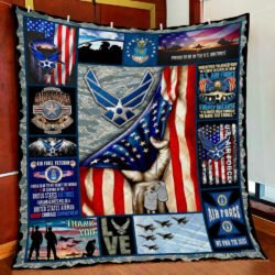 Air Force Veteran. United Sates Air Force Quilt Blanket Geembi™