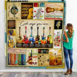 Guitar, God Says You Are Quilt Blanket Geembi™