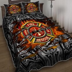 Firefighter Courage Fire Honor Rescue Quilt Bedding Set Geembi™
