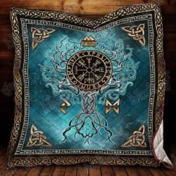 Yggdrasil Tree Of Life With Vegvisir Quilt Geembi™