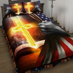 Bible With Bright Cross Quilt Bedding Set Geembi™