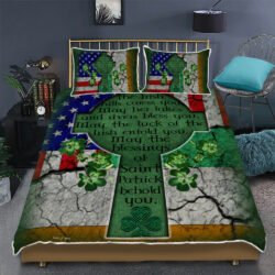 May The Blessings Of Saint Patrick Behold You Irish Quilt Bedding Set Geembi™