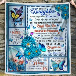 Daughter Sofa Throw Blanket Never Forget That I Love You, Love Mom, Butterfly MLH1966B