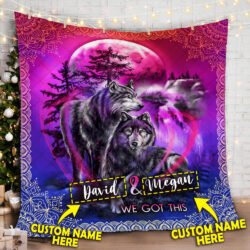 Personalized You & Me We Got This Wolf Quilt Blanket Geembi™