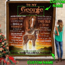 Personalized To My Son/Grandson, This Old Horse Will Always Have Your Back Sofa Throw Blanket Geembi™