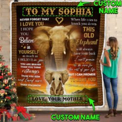 Personalized To My Daughter, This Old Elephant Will Always Have Your Back Sofa Throw Blanket Geembi™