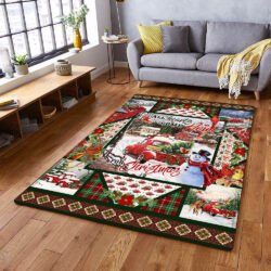 Christmas Red Truck. All Hearts Come Home For Christmas Rug THH2741R