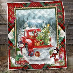 Red Truck Christmas Quilt Blanket PSL853Qv4