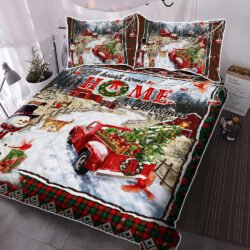 Red Truck Christmas Quilt Bedding Set All Hearts Come Home For Christmas THH3434QS
