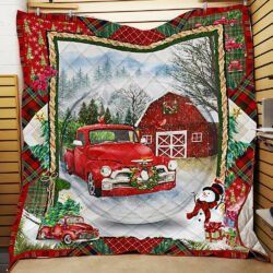 Red Truck Christmas Quilt Blanket PSL853Qv3