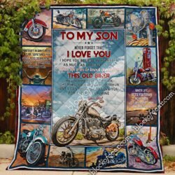 To My Son, Love Dad, Biker Quilt Geembi™