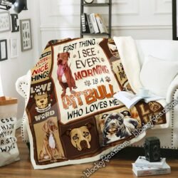 I Love My Pitbull Sofa Throw Blanket Geembi™