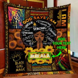 Personalized God Says I Am Black Woman Quilt Blanket Geembi™