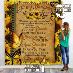 Personalized To My Daughter You Are Braver Than You Believe Sunflower Quilt Blanket Geembi™
