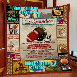 Personalized. To My Son. Grandson. American Football Quilt Blanket Geembi™