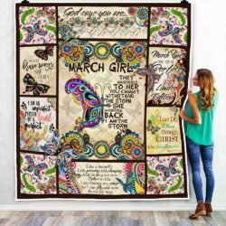 March Girl. I Am The Storm. Butterfly Quilt Blanket Geembi™
