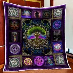 Wiccan Pagan Witch Tree of Life. As Above, So Below Quilt Blanket Geembi™