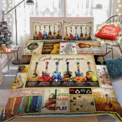 Guitar, God Says You Are Quilt Bedding Set Geembi™