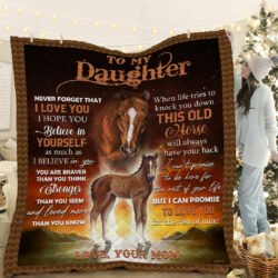 Mom To Daughter, This Old Horse Will Always Have Your Back Quilt Blanket Geembi™