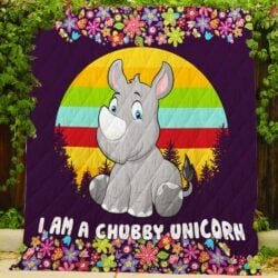 I am a Chubby Unicorn Quilt P304 Geembi™